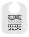 Ugly Christmas Sweater Snowflake Reindeer Pattern Baby Bib