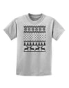 Ugly Christmas Sweater Snowflake Reindeer Pattern Childrens T-Shirt-Childrens T-Shirt-TooLoud-AshGray-X-Small-Davson Sales