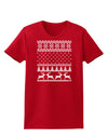 Ugly Christmas Sweater Snowflake Reindeer Pattern Womens Dark T-Shirt-TooLoud-Red-X-Small-Davson Sales