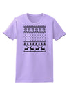 Ugly Christmas Sweater Snowflake Reindeer Pattern Womens T-Shirt-Womens T-Shirt-TooLoud-Lavender-X-Small-Davson Sales