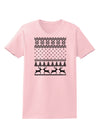 Ugly Christmas Sweater Snowflake Reindeer Pattern Womens T-Shirt-Womens T-Shirt-TooLoud-PalePink-X-Small-Davson Sales