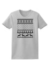 Ugly Christmas Sweater Snowflake Reindeer Pattern Womens T-Shirt-Womens T-Shirt-TooLoud-AshGray-X-Small-Davson Sales