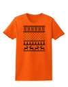 Ugly Christmas Sweater Snowflake Reindeer Pattern Womens T-Shirt-Womens T-Shirt-TooLoud-Orange-X-Small-Davson Sales