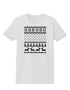Ugly Christmas Sweater Snowflake Reindeer Pattern Womens T-Shirt-Womens T-Shirt-TooLoud-White-X-Small-Davson Sales
