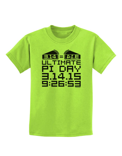 Ultimate Pi Day Design - Mirrored Pies Childrens T-Shirt by TooLoud-Childrens T-Shirt-TooLoud-Lime-Green-X-Small-Davson Sales