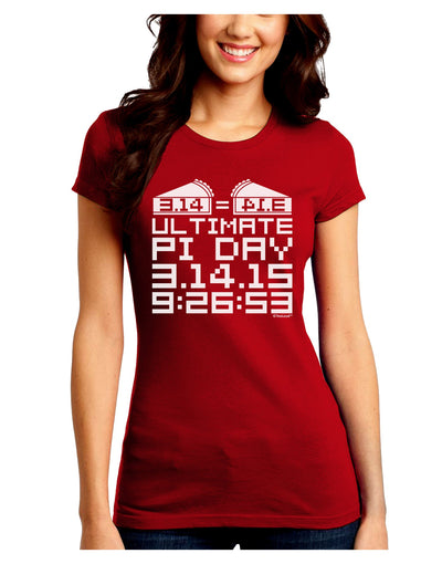 Ultimate Pi Day Design - Mirrored Pies Juniors Crew Dark T-Shirt by TooLoud-T-Shirts Juniors Tops-TooLoud-Red-Juniors Fitted Small-Davson Sales