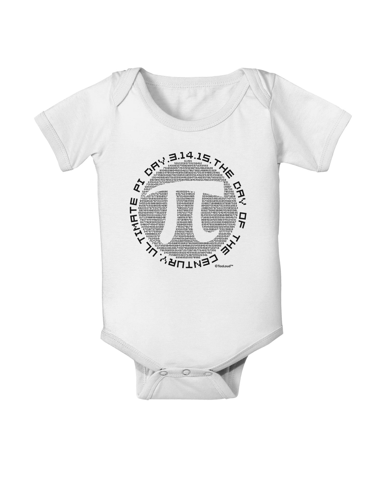 Ultimate Pi Day - Retro Computer Style Pi Circle Baby Romper Bodysuit by TooLoud-Baby Romper-TooLoud-White-06-Months-Davson Sales