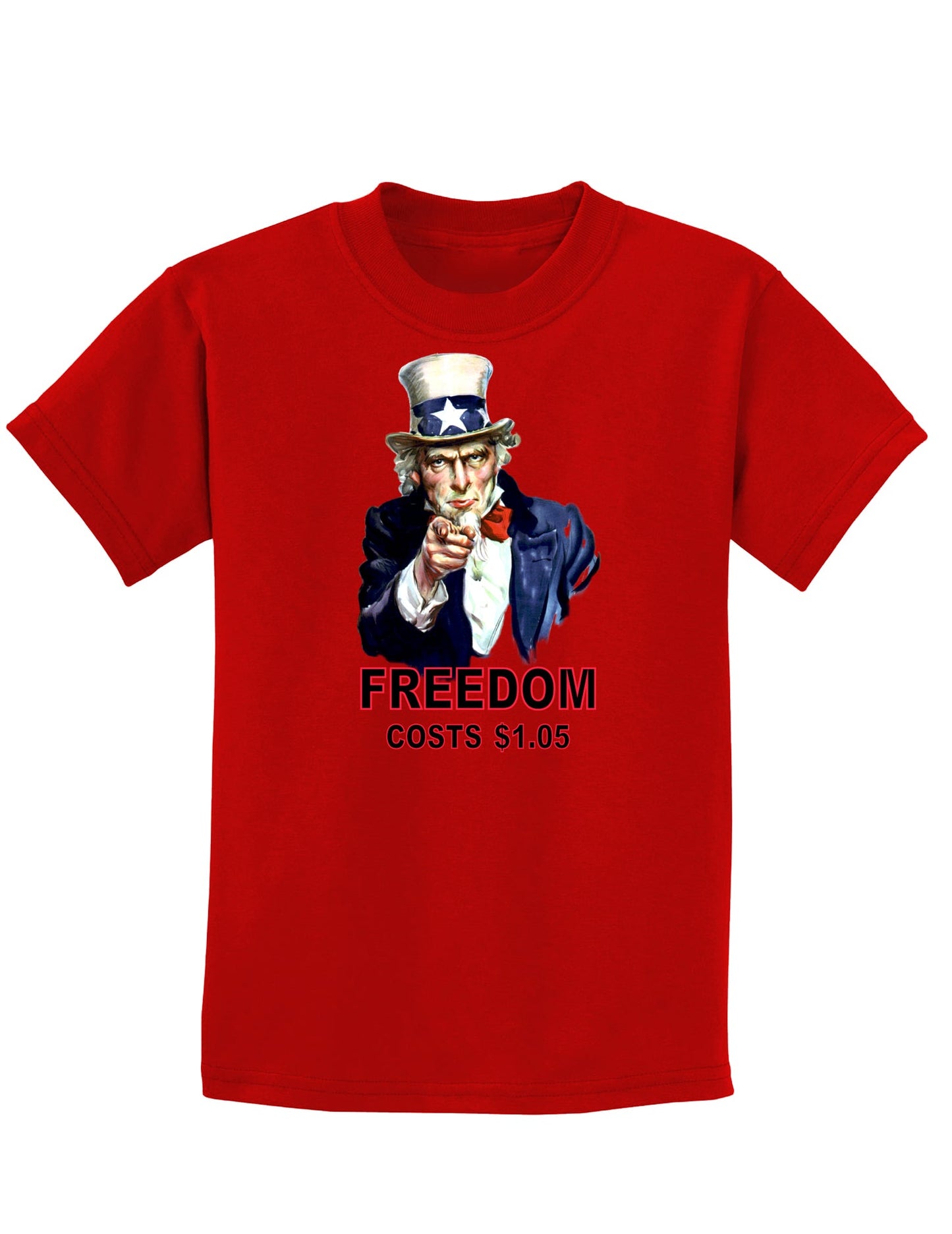 Uncle Sam Freedom Costs a Buck O Five Childrens Dark T-Shirt-Childrens T-Shirt-TooLoud-Red-X-Small-Davson Sales