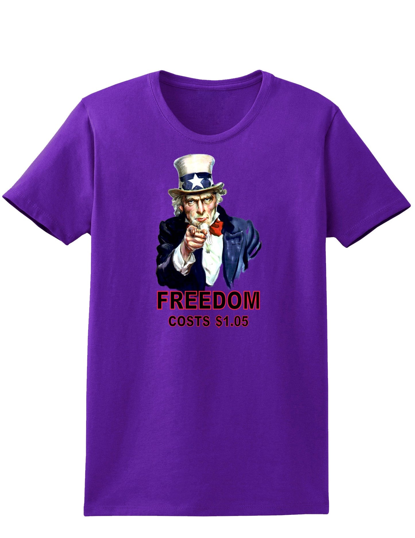 Uncle Sam Freedom Costs a Buck O Five Womens Dark T-Shirt-TooLoud-Purple-X-Small-Davson Sales