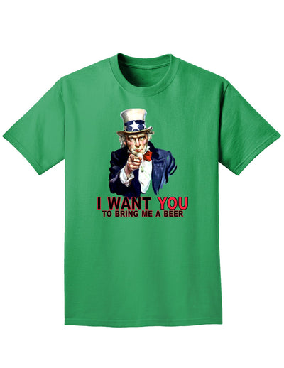 Uncle Sam I Want You to Bring me a Beer Adult Dark T-Shirt-Mens T-Shirt-TooLoud-Kelly-Green-Small-Davson Sales