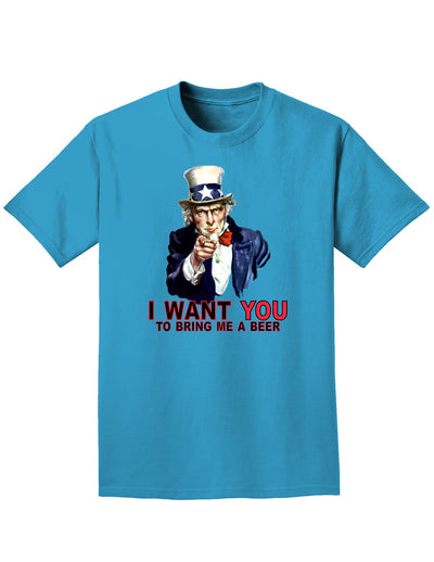 Uncle Sam I Want You to Bring me a Beer Adult Dark T-Shirt-Mens T-Shirt-TooLoud-Turquoise-Small-Davson Sales