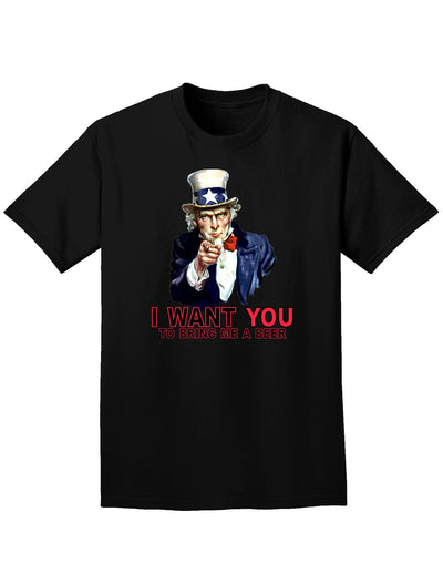 Uncle Sam I Want You to Bring me a Beer Adult Dark T-Shirt-Mens T-Shirt-TooLoud-Black-Small-Davson Sales