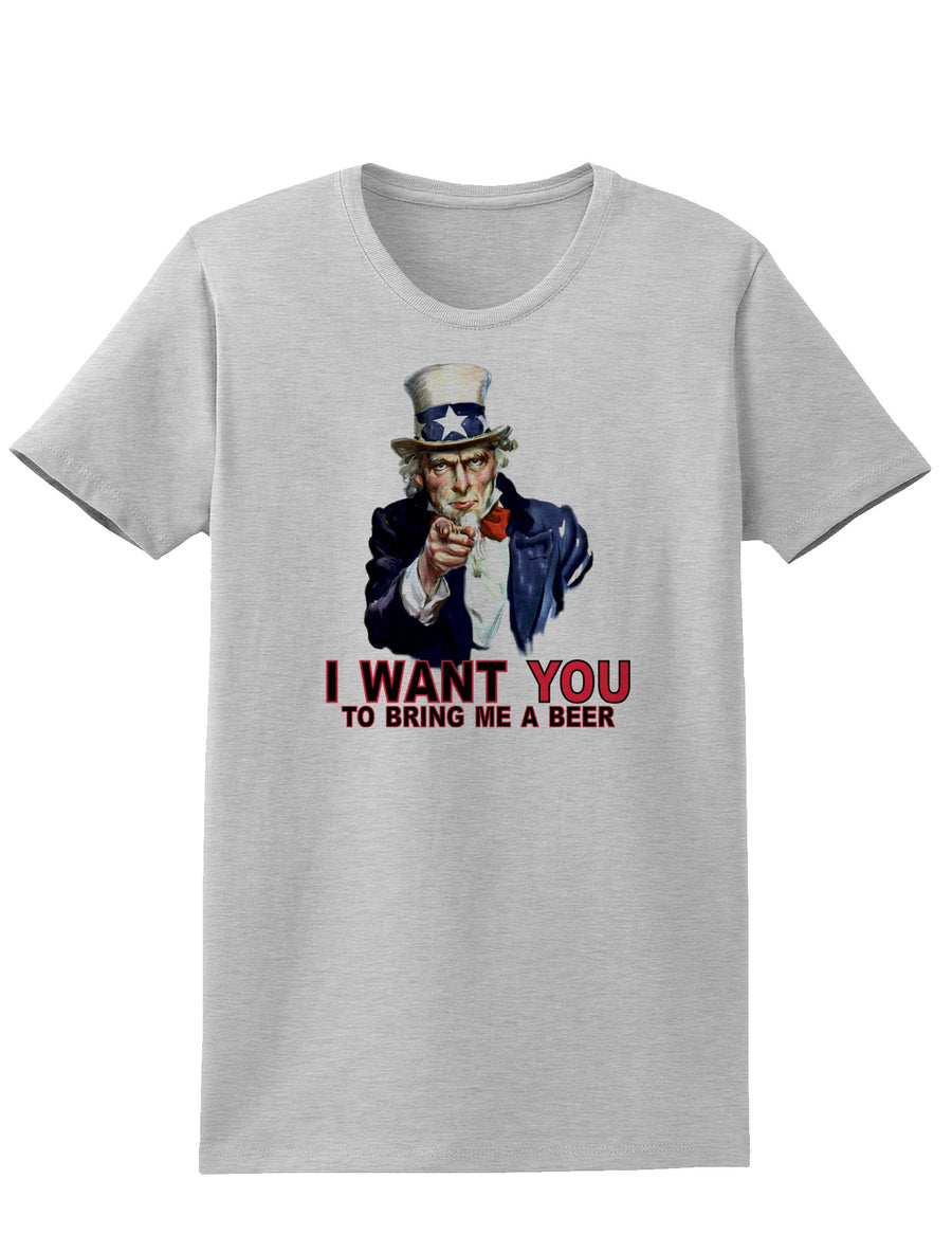 Uncle Sam I Want You to Bring me a Beer Womens T-Shirt-Womens T-Shirt-TooLoud-White-X-Small-Davson Sales