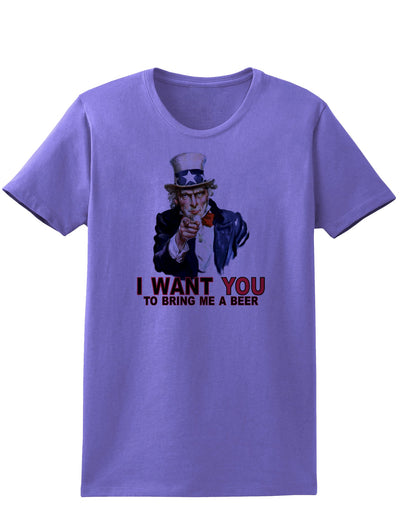 Uncle Sam I Want You to Bring me a Beer Womens T-Shirt-Womens T-Shirt-TooLoud-Violet-X-Small-Davson Sales