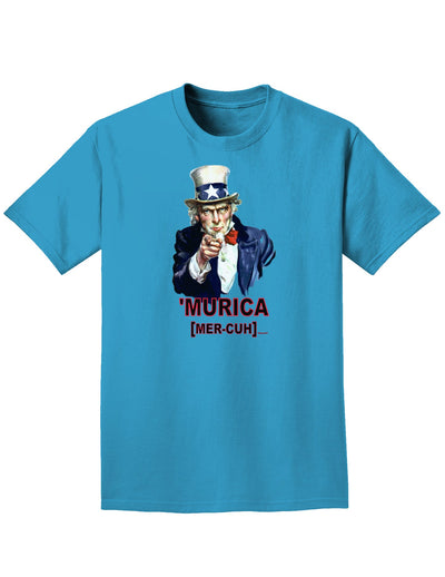 Uncle Sam Merica Adult Dark T-Shirt-Mens T-Shirt-TooLoud-Turquoise-Small-Davson Sales