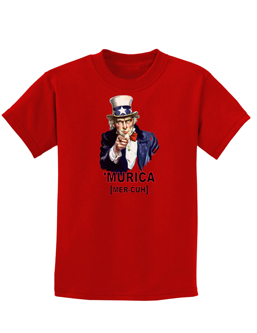 Uncle Sam Merica Childrens Dark T-Shirt-Childrens T-Shirt-TooLoud-Black-X-Small-Davson Sales