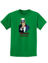 Uncle Sam Merica Childrens Dark T-Shirt-Childrens T-Shirt-TooLoud-Kelly-Green-X-Small-Davson Sales