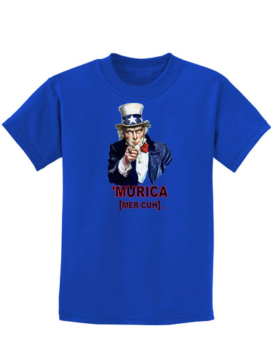 Uncle Sam Merica Childrens Dark T-Shirt-Childrens T-Shirt-TooLoud-Royal-Blue-X-Small-Davson Sales