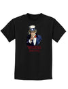 Uncle Sam Merica Childrens Dark T-Shirt-Childrens T-Shirt-TooLoud-Black-X-Small-Davson Sales