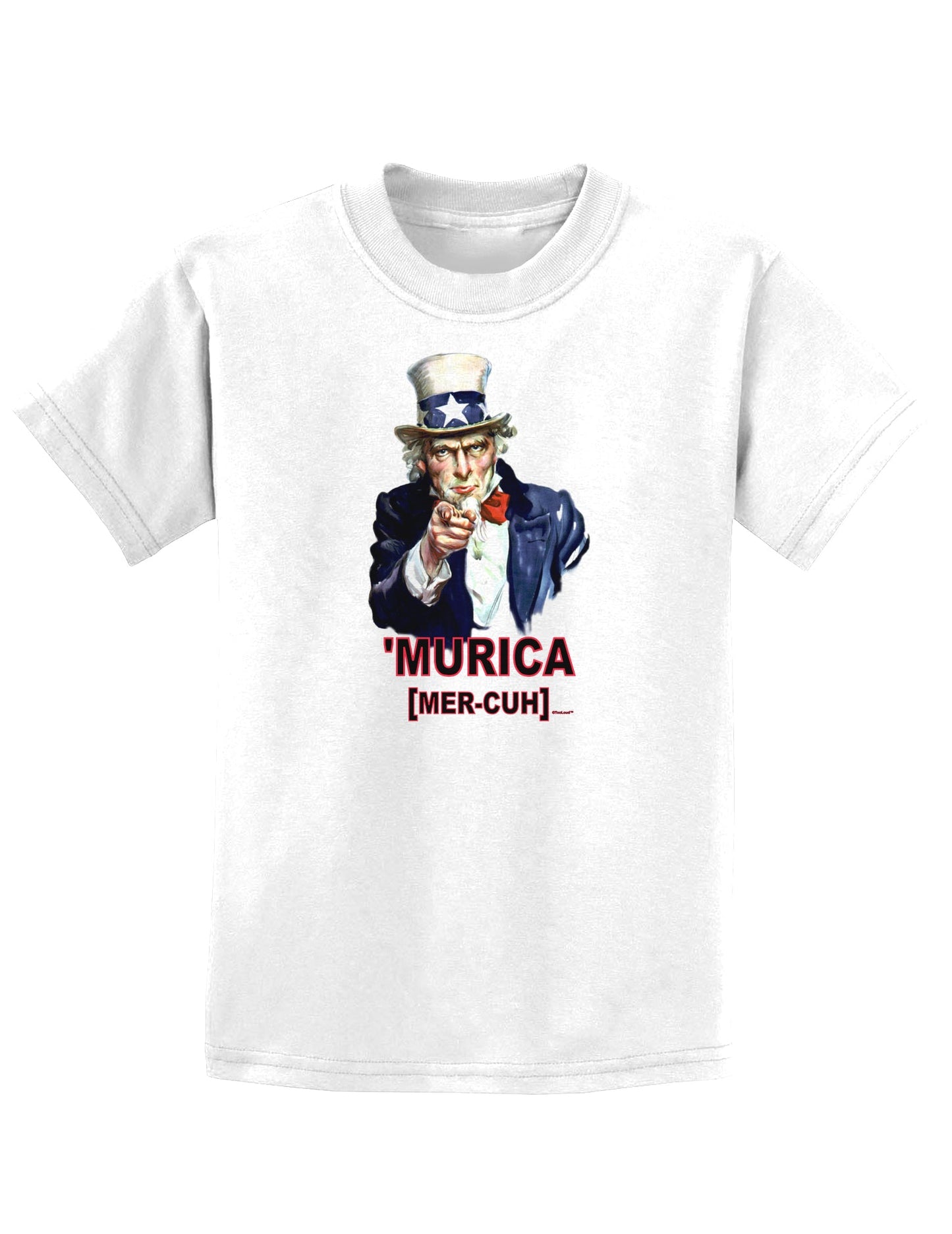 Uncle Sam Merica Childrens T-Shirt-Childrens T-Shirt-TooLoud-White-X-Small-Davson Sales