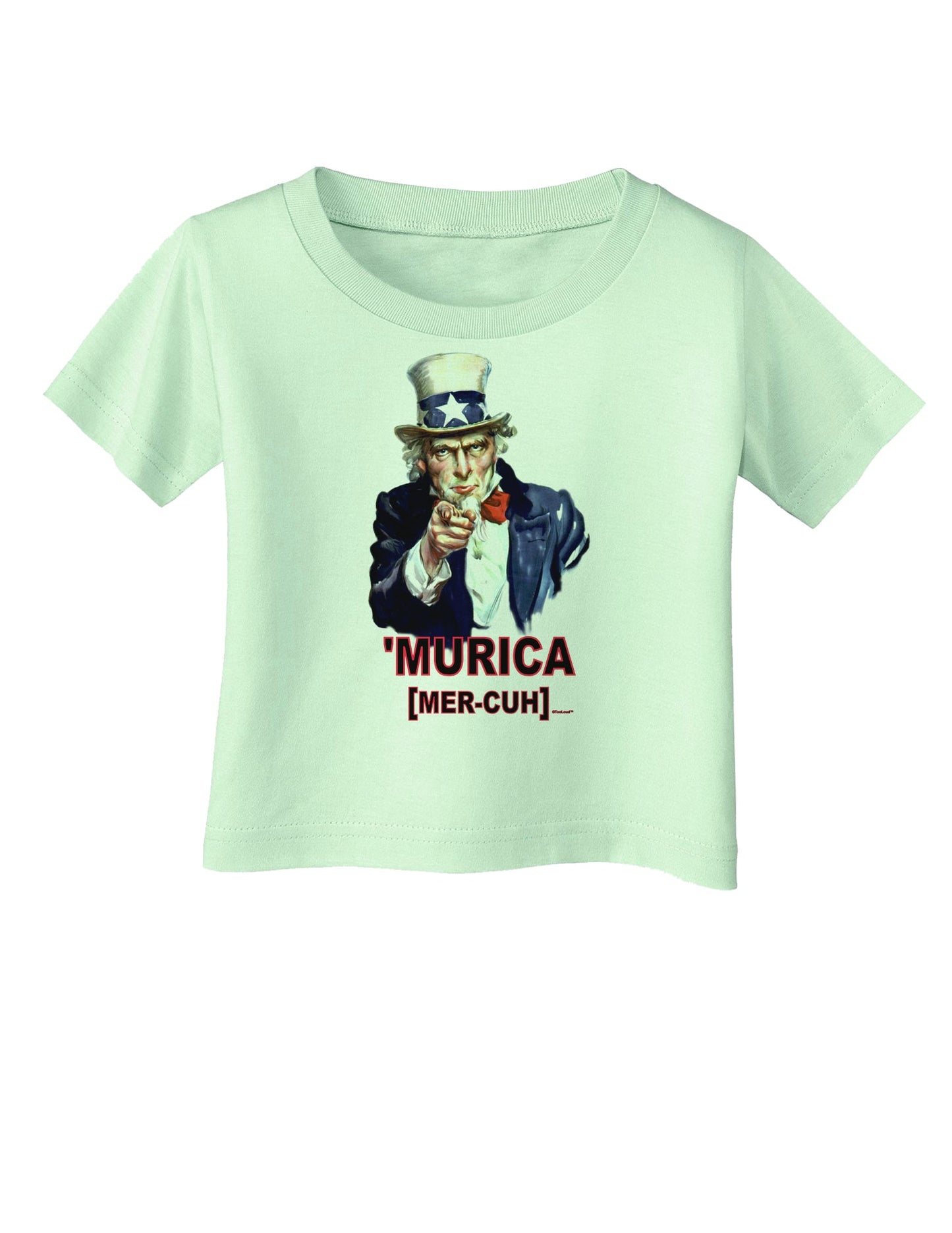 Uncle Sam Merica Infant T-Shirt-Infant T-Shirt-TooLoud-Light-Green-06-Months-Davson Sales