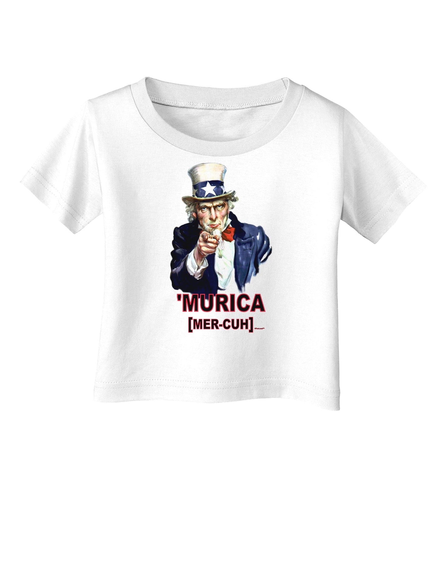 Uncle Sam Merica Infant T-Shirt-Infant T-Shirt-TooLoud-White-06-Months-Davson Sales