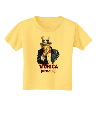 Uncle Sam Merica Toddler T-Shirt-Toddler T-Shirt-TooLoud-Daffodil-Yellow-2T-Davson Sales