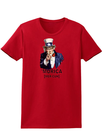 Uncle Sam Merica Womens Dark T-Shirt-TooLoud-Red-X-Small-Davson Sales