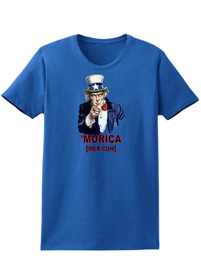 Uncle Sam Merica Womens Dark T-Shirt-TooLoud-Royal-Blue-X-Small-Davson Sales