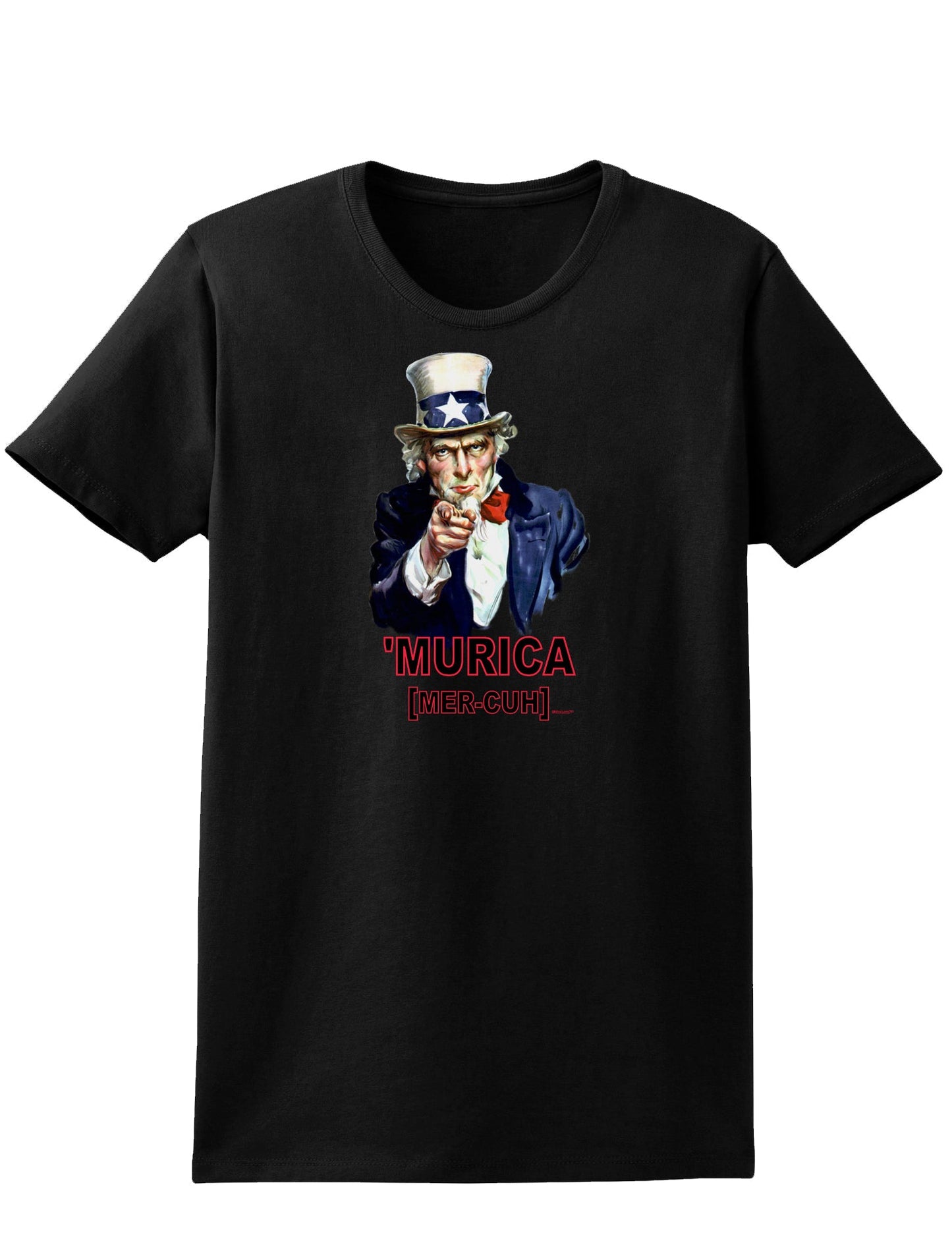 Uncle Sam Merica Womens Dark T-Shirt-TooLoud-Black-X-Small-Davson Sales