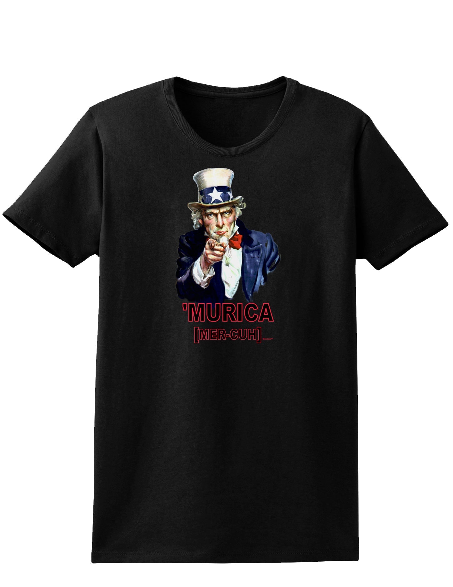 Uncle Sam Merica Womens Dark T-Shirt-TooLoud-Black-X-Small-Davson Sales