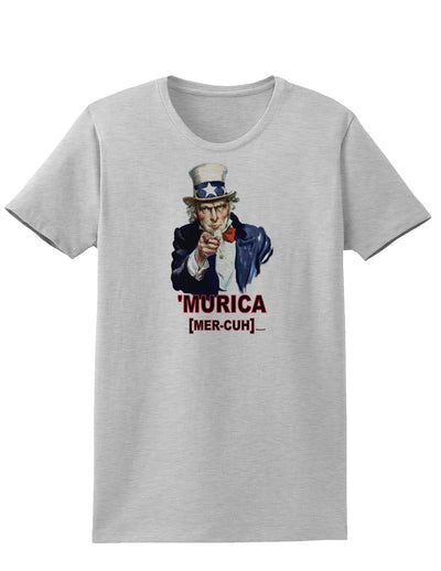 Uncle Sam Merica Womens T-Shirt-Womens T-Shirt-TooLoud-AshGray-X-Small-Davson Sales