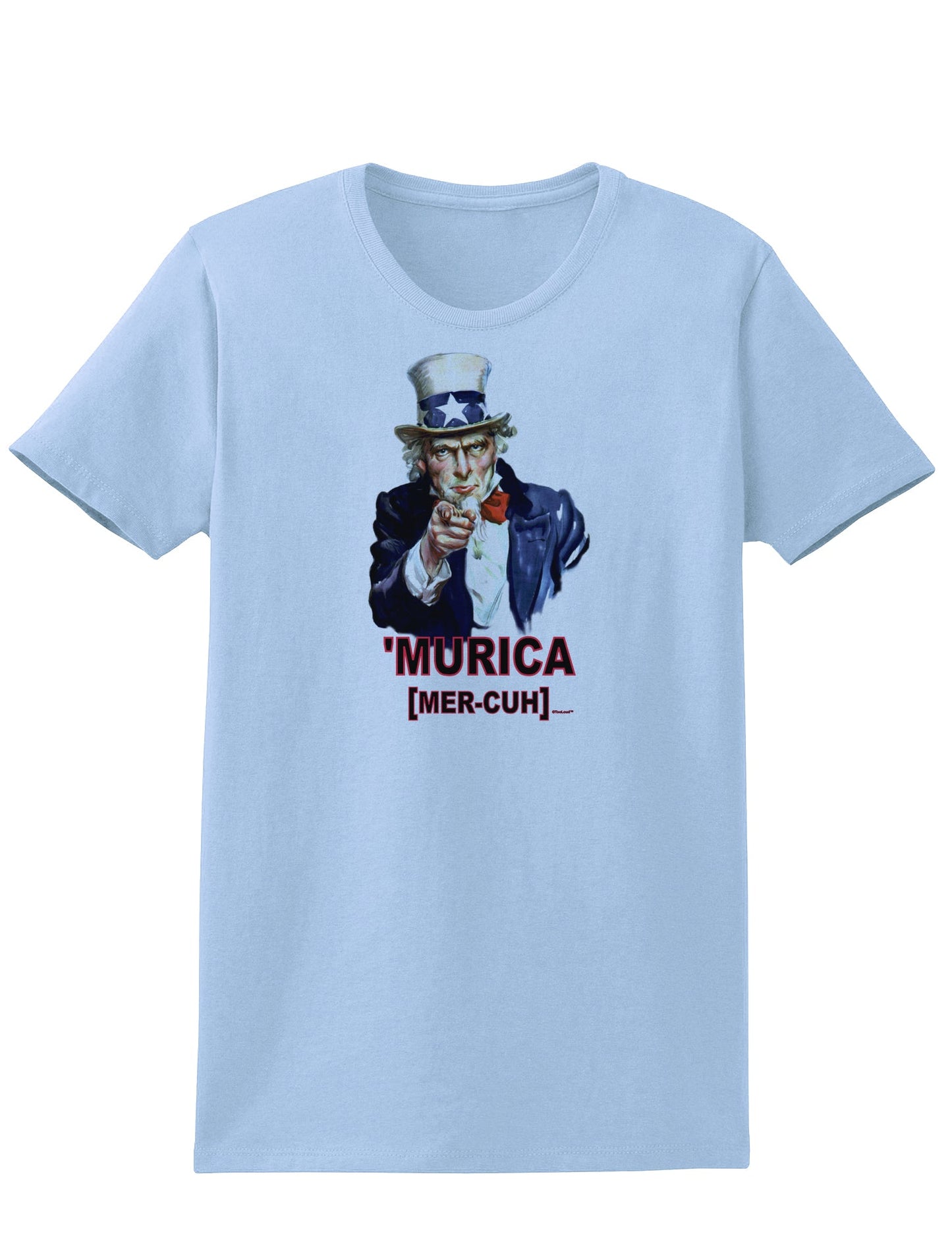 Uncle Sam Merica Womens T-Shirt-Womens T-Shirt-TooLoud-Light-Blue-X-Small-Davson Sales