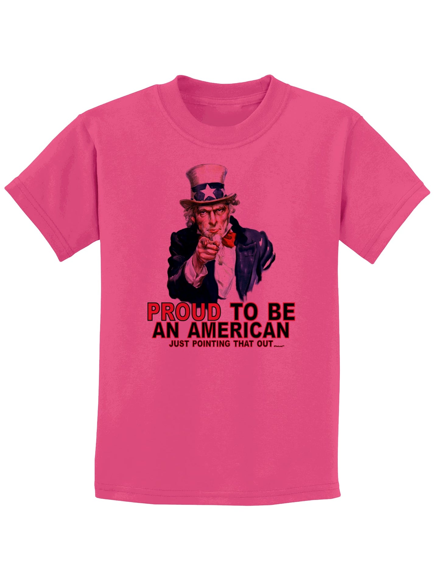 Uncle Sam Proud to be an American Childrens T-Shirt-Childrens T-Shirt-TooLoud-Sangria-X-Small-Davson Sales