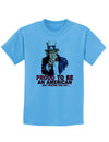 Uncle Sam Proud to be an American Childrens T-Shirt-Childrens T-Shirt-TooLoud-Aquatic-Blue-X-Small-Davson Sales