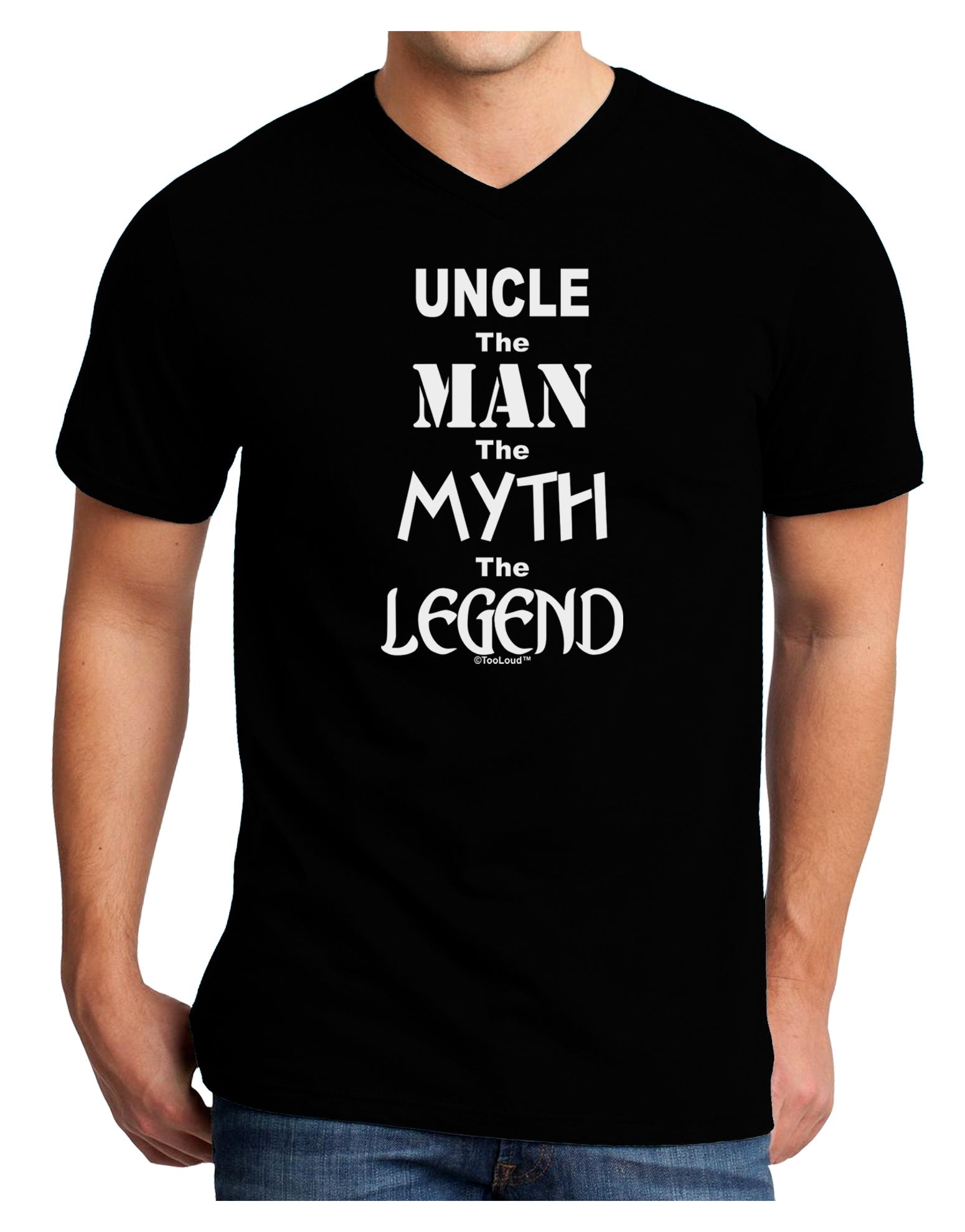 Uncle The Man The Myth The Legend Adult Dark V-Neck T-Shirt by TooLoud-TooLoud-Black-Small-Davson Sales
