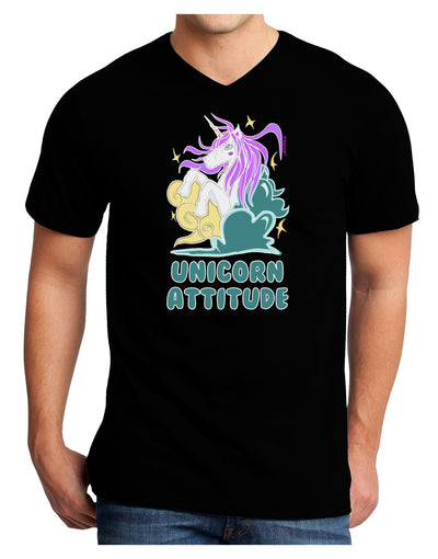 Unicorn Attitude Adult V-Neck T-shirt-Mens V-Neck T-Shirt-TooLoud-Black-Small-Davson Sales