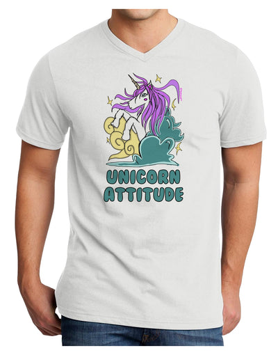 Unicorn Attitude Adult V-Neck T-shirt-Mens V-Neck T-Shirt-TooLoud-White-Small-Davson Sales