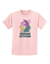 Unicorn Attitude Childrens T-Shirt-Childrens T-Shirt-TooLoud-PalePink-X-Small-Davson Sales