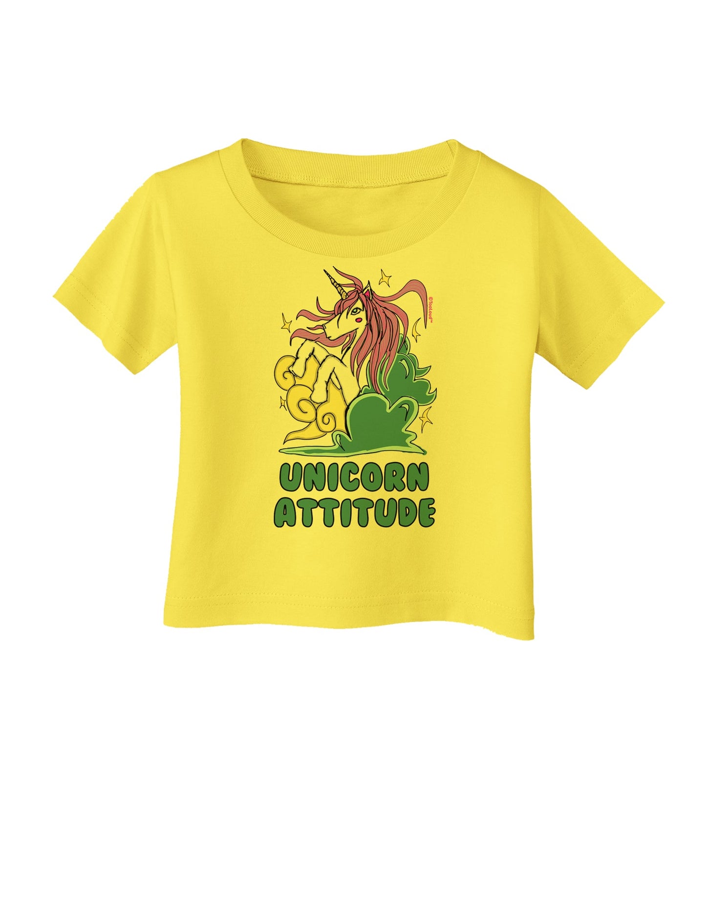 Unicorn Attitude Infant T-Shirt-Infant T-Shirt-TooLoud-Yellow-06-Months-Davson Sales