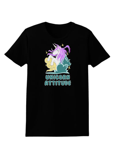 Unicorn Attitude Womens T-Shirt-Womens T-Shirt-TooLoud-Black-X-Small-Davson Sales