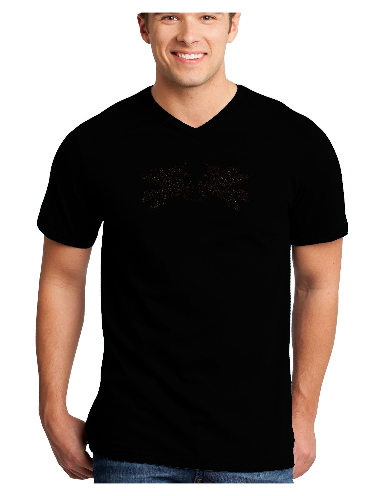 Unicorn Pegasus Black Glitter Adult Dark V-Neck T-Shirt by TooLoud-Mens V-Neck T-Shirt-TooLoud-Black-Small-Davson Sales