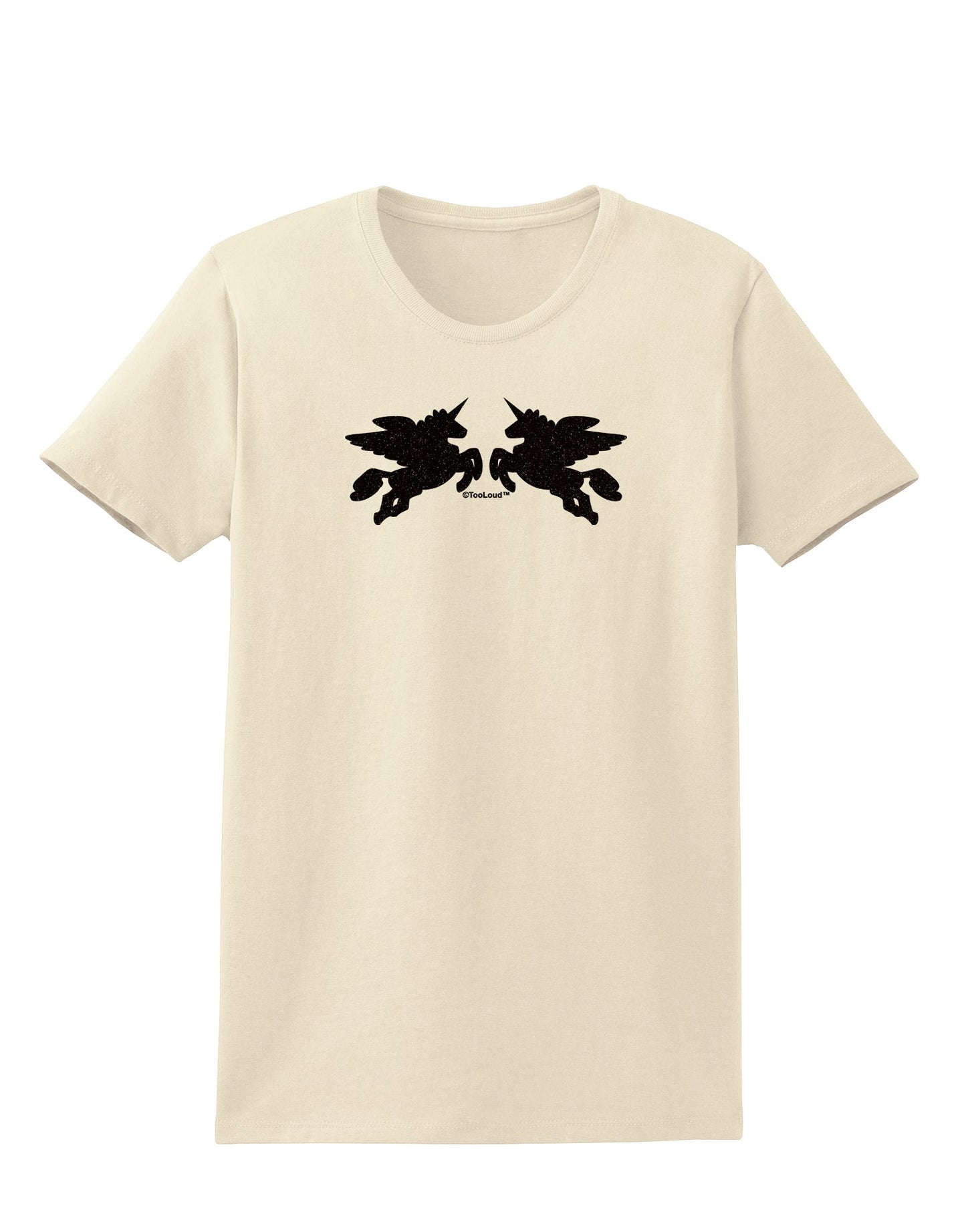 Unicorn Pegasus Black Glitter Womens T-Shirt by TooLoud-Womens T-Shirt-TooLoud-Natural-X-Small-Davson Sales