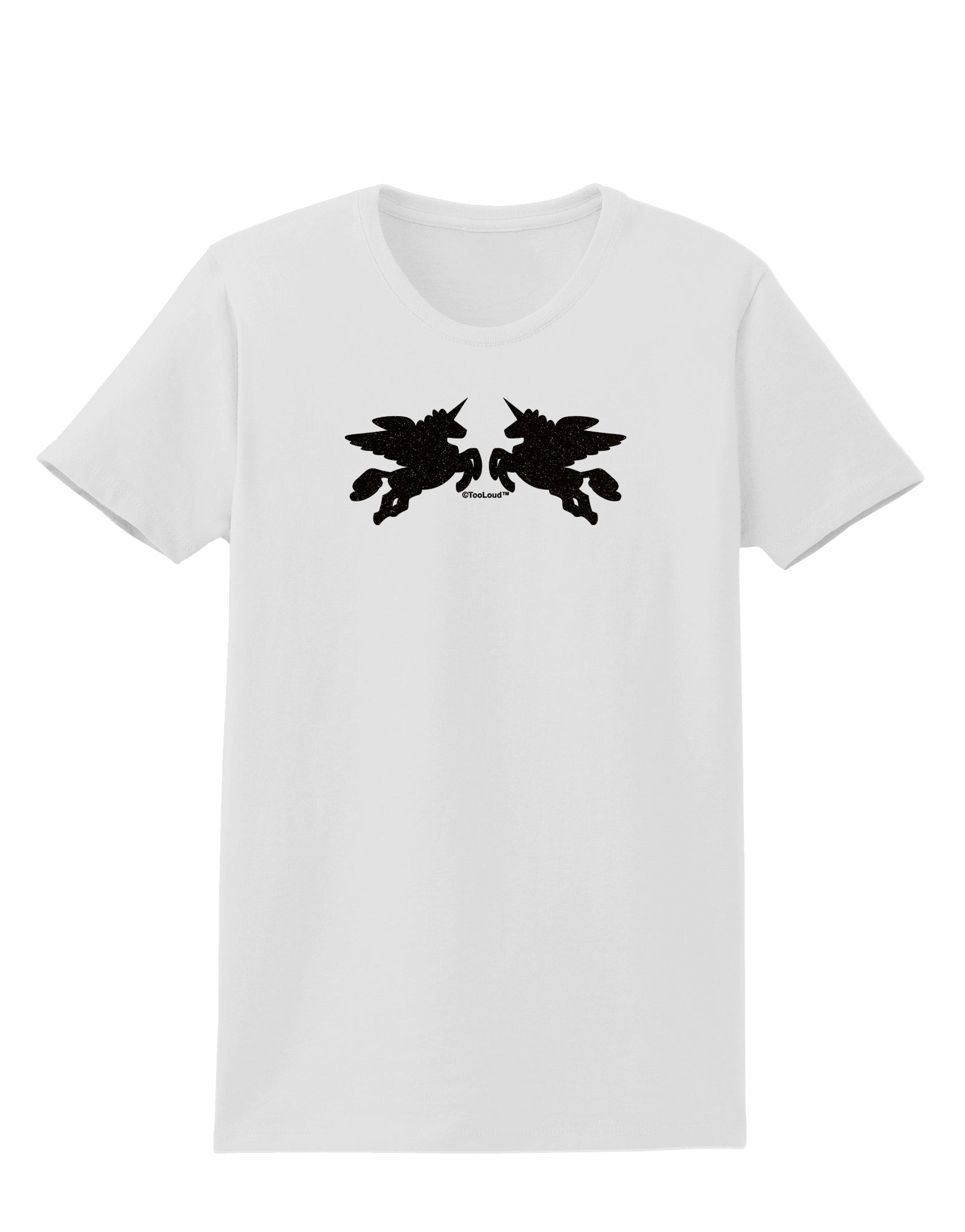 Unicorn Pegasus Black Glitter Womens T-Shirt by TooLoud-Womens T-Shirt-TooLoud-White-X-Small-Davson Sales