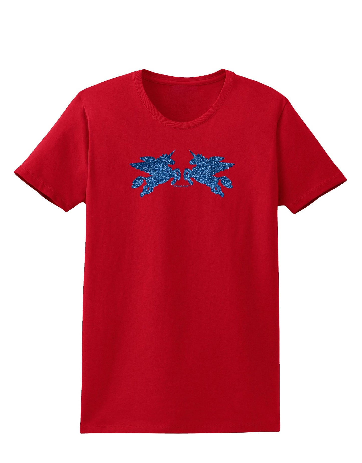 Unicorn Pegasus Blue Glitter Womens Dark T-Shirt by TooLoud-Womens T-Shirt-TooLoud-Red-X-Small-Davson Sales