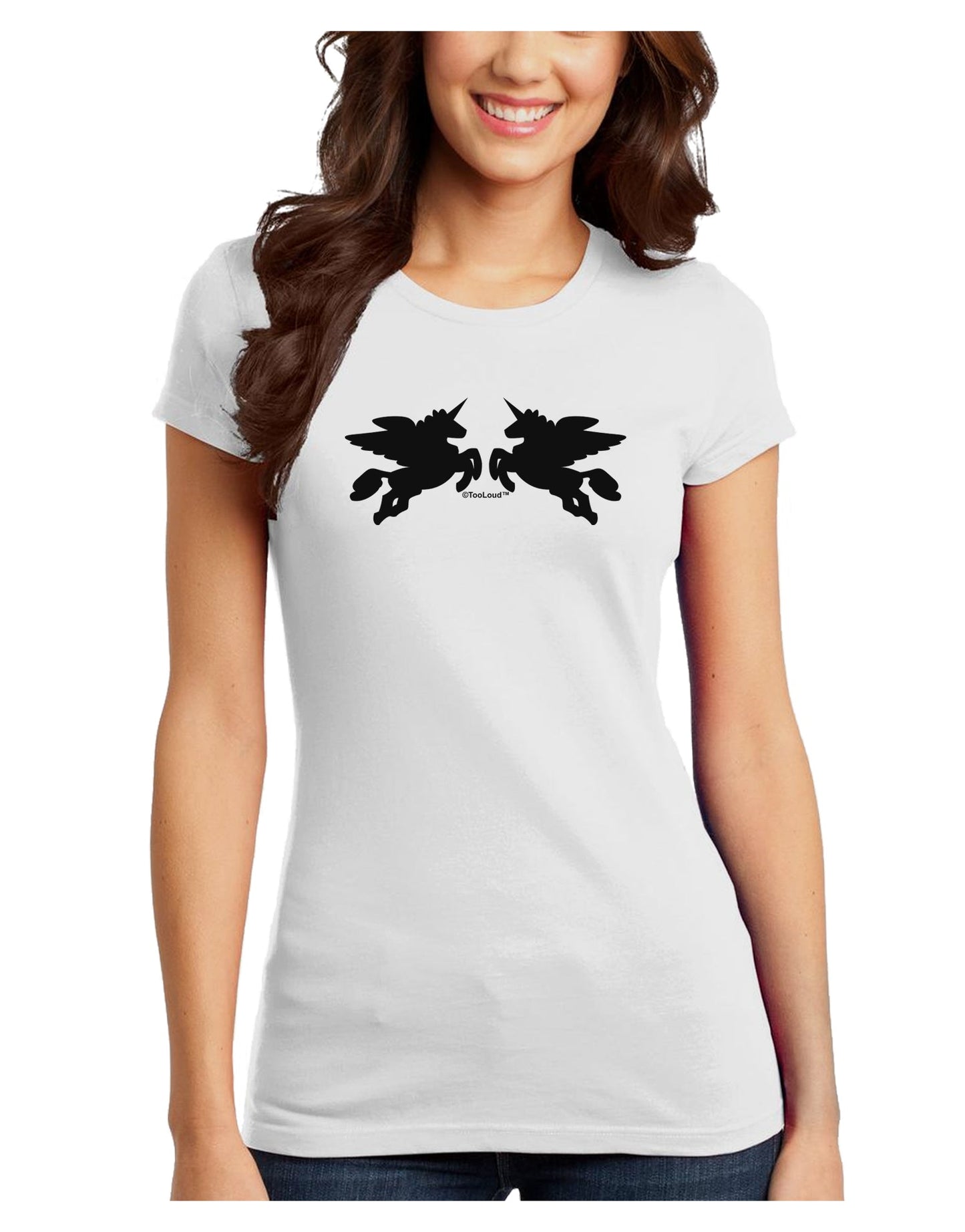 Unicorn Pegasus Design Juniors T-Shirt by TooLoud-Womens Juniors T-Shirt-TooLoud-White-Juniors Fitted X-Small-Davson Sales