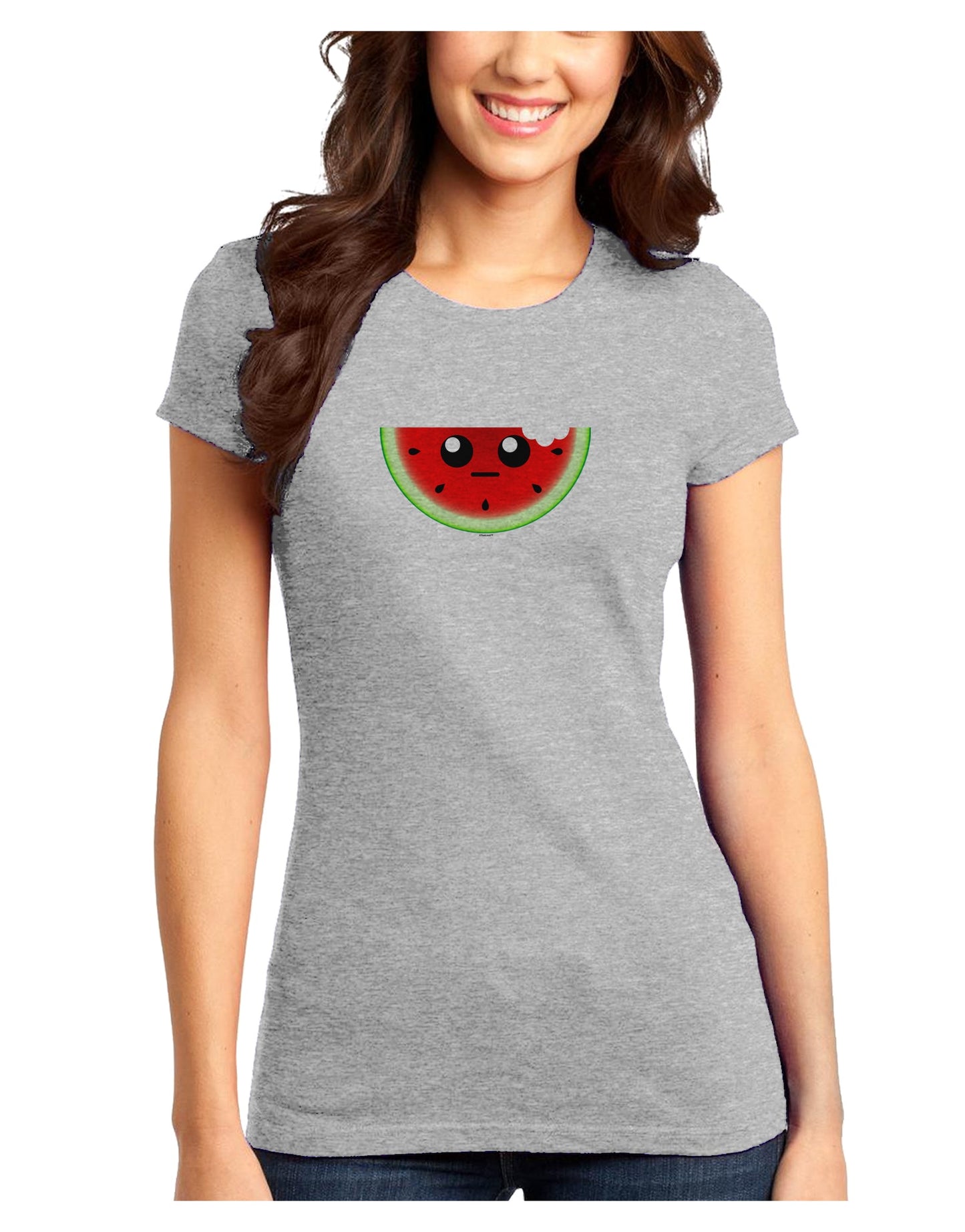 Unimpressed Watermelon Juniors T-Shirt-Womens Juniors T-Shirt-TooLoud-Ash-Gray-Juniors Fitted XS-Davson Sales