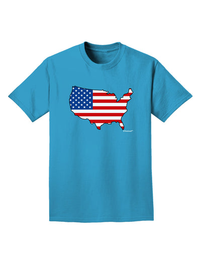 United States Cutout - American Flag Design Adult Dark T-Shirt by TooLoud-Mens T-Shirt-TooLoud-Turquoise-Small-Davson Sales