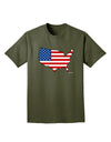 United States Cutout - American Flag Design Adult Dark T-Shirt by TooLoud-Mens T-Shirt-TooLoud-Military-Green-Small-Davson Sales