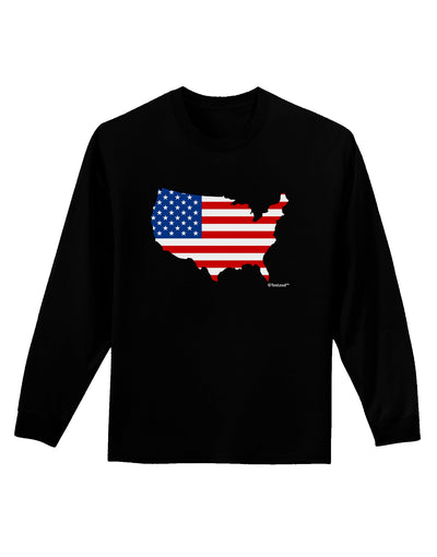 United States Cutout - American Flag Design Adult Long Sleeve Dark T-Shirt by TooLoud-TooLoud-Black-Small-Davson Sales